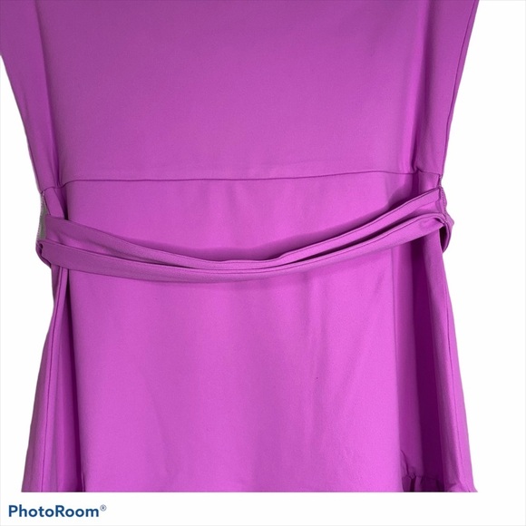 Susana Monaco Fuchsia Pink Strapless Mini Dress Cinched Waist Ruffle Hem Large - Picture 11 of 15